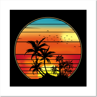 Tropical Beach Vintage Retro Style 70s 80s Posters and Art